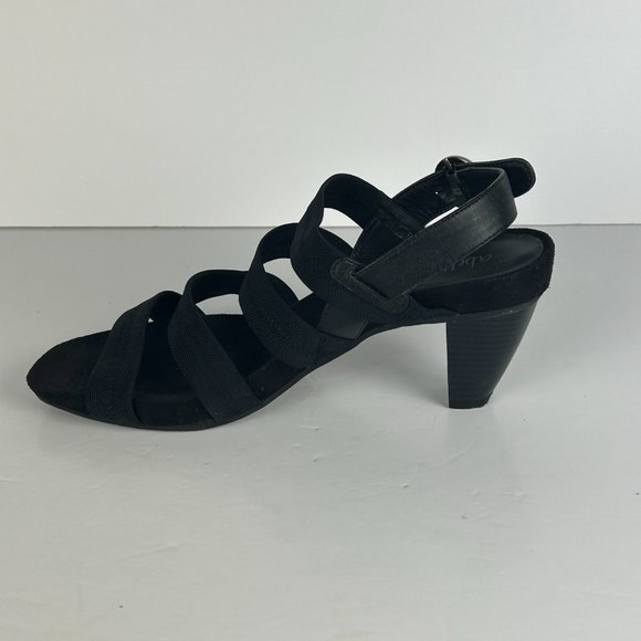 Abella Sandals Women Size 8 Black Strappy Fabric - Picture 7 of 11